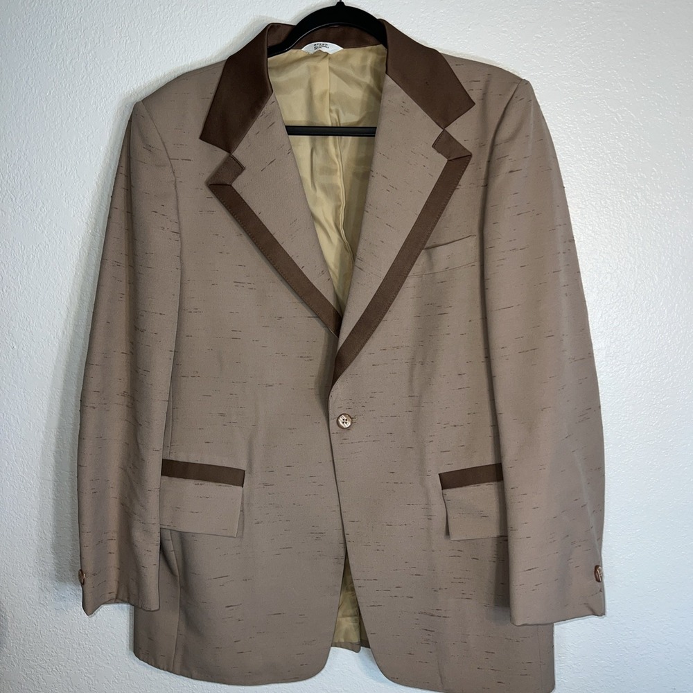 After Six Taupe Blazer with Dark Brown Trim